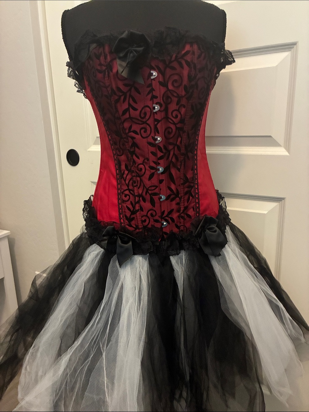Red and Black Gothic Corset and Tutu